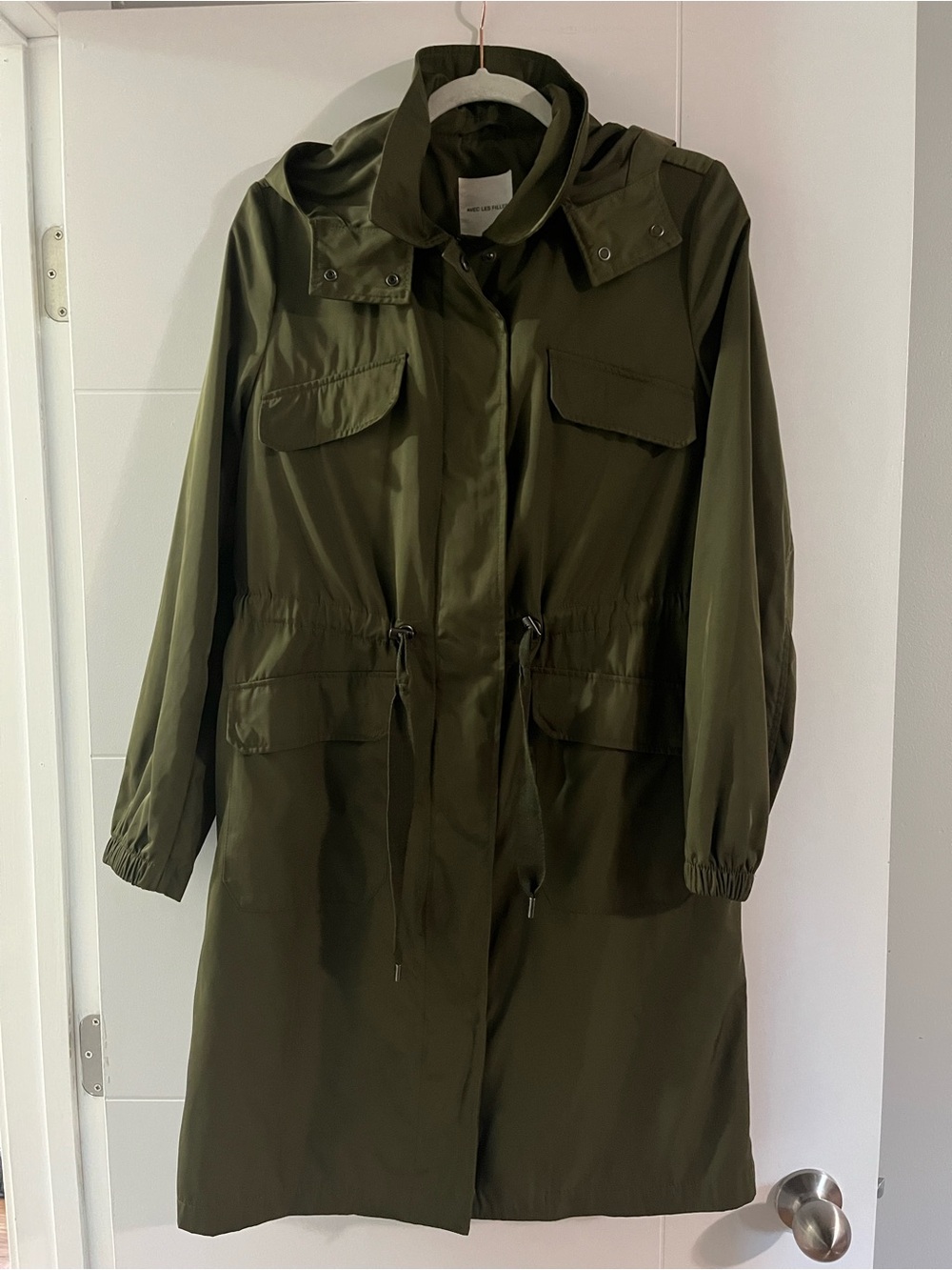 Avec Les Filles Olive Green Trench Coat Waterproof